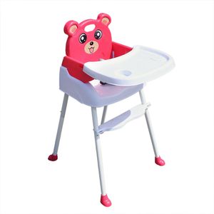 Baby Hochstuhl Kinderhochstuhl Essensstuhl Mitwachsender mit 2x Universalräder Tablett Sitzgurt (Rosa)