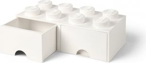 LEGO úložný box 8 s šuplíky - bílá