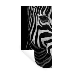 MuchoWow® Wandtattoo Wandsticker Wandaufkleber Tiere - Zebra - Schwarz - Weiß 60x120 cm Selbstklebend und Repositionierbar - Selbstklebend - Fototapeten