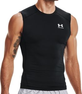 Under Armour UA HG Armour Black/White L Fitness tričko