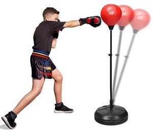 GOPLUS Punchingball  Punch Boxen Set Boxsack Höhenverstellbar (120-154cm) inkl. Boxhandschuhe und Handpumpe