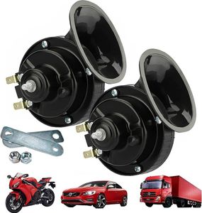 Autohupe 2 Stück, 300 dB, super laut, Zughupe, Lufthupe, 12 V, wasserdicht, Doppelhornton, elektrische Schneckenhupe für Auto, Motorrad, Fahrrad, LKW