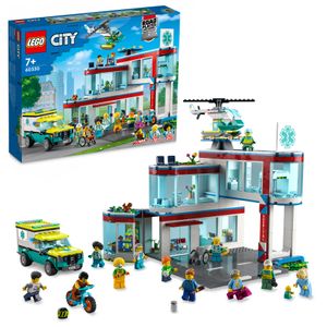 LEGO 60330 City Krankenhaus mit Krankenwagen, Rettungshubschrauber und 12 Mini-Figuren für Jungen und Mädchen ab 7 Jahren, Spielzeug mit Stadt-Gebäuden