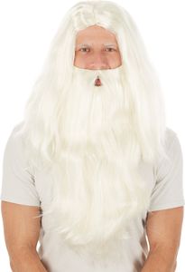 Perücke Weihnachtsmann - weiß