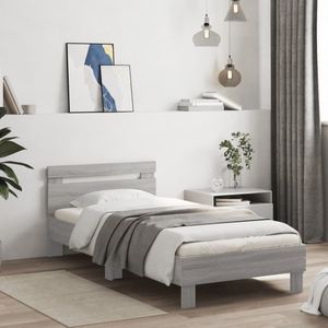 vidaXL Rám postele s čelom sivý Sonoma 90x200 cm materiál na báze dreva