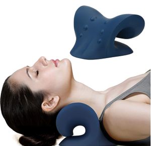 Nackenstrecker, Neck Pain Relief, Nackenstütze zur Nackenentspannung, Halswirbelsäule strecken Navy Blau