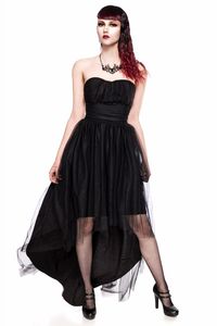Ocultica Damen Tüll-Kleid Abendkleid Partykleid Maxikleid, Größe:XL, Farbe:Schwarz