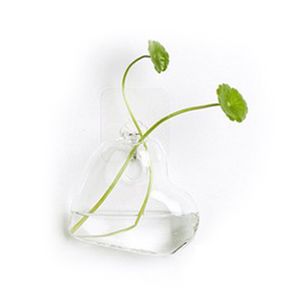 Hydroponische Vase Blume Wasser Tropfen Herz Form Transparente Wand Hanging Glasblume Vase Terrarium Wand Fischtank Aquarium Behälter Wohnkultur-H