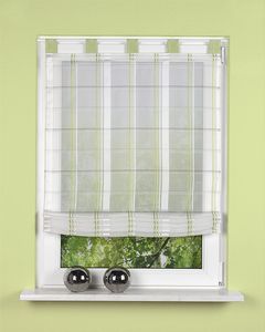 Home Wohnideen Schlaufenraffrollo Raffrollo Sonnenschutzrollo halbtransparent 120 x 140 (BxH) cm  weiß - grün