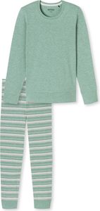 Schiesser Damen Schlafanzug lang grün-mel. 44