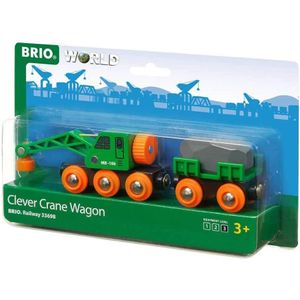 Zelený žeriav s prívesom a nákladom BRIO 63369800