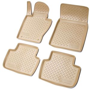 gumowe dywaniki podłogowe 3D do BMW X3 E83 | BJ 2003 - 2010 | beżowe z obramowaniem