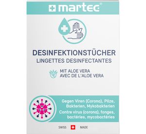 Martec 10er Pack Desinfektionstücher Hand Desinfektions-Mittel Desinfektionsspray Hygiene Viren Pilze Bakterien
