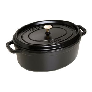 Staub 1103325 Cocotte / Bräter oval 33 cm, schwarz