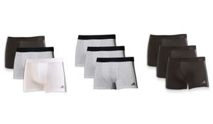adidas Herren Boxershorts, 3er Pack - Trunks, Active Flex Baumwolle, Logo, 3 Streifen Schwarz XL