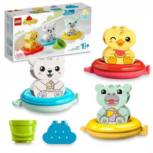 LEGO 10965 DUPLO Badewannenspaß: Schwimmender Tierzug, Badewannenspielzeug Geschenkideen für Kleinkinder, mit Badeente, Nilpferd und Eisbären
