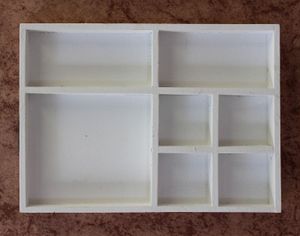 DanDiBo Sortierkasten Setzkasten 12291 Weiß 32 cm aus Holz Sammlervitrine Sortierschubla
