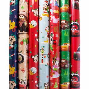 5 Rollen Geschenkpapier Kinder Disney Motive - 2m x 70 cm - Geschenkverpackung - Weihnachtspapier - Weihnachtsgeschenkpapier - Jungs