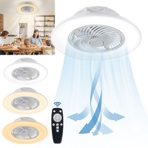 XMTECH Deckenventilator mit Beleuchtung und Fernbedienung Dimmbar Deckenlampe mit Ventilator LED Deckenleuchte Ventilatorlicht für Wohnzimmer