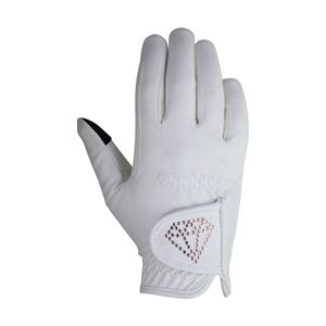 Hy - Dětské jezdecké rukavice "Cadiz" - Syntetika, PU BZ4302 (L) (Bílá)