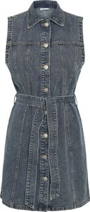 NOISY MAY Jeanskleid ärmellos mit Kragen und Gürtel Größe: S