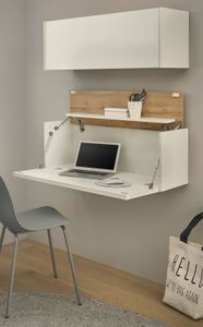 Büromöbel Set "Center" in weiß und Wotan Eiche Büroschrank und Sekretär hängend