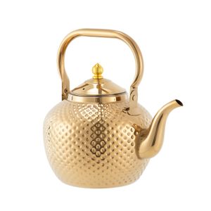 Teekannen Edelstahl Teebereiter 2L Teekessel Wasserkocher Mit Deckel Gold