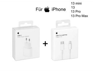 Original Apple iPhone 12 Pro 20W Ladegerät + 1m USB‑C auf Lightning Ladekabel