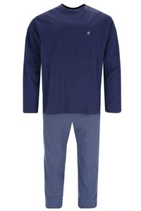Hajo Premium Baumwolle Schlafanzug Lange Hose und Langarm-Shirt mit Brusttasche, Aus supergekämmter Baumwolle, Bequeme Passform