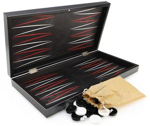 Luxusná stolová hra Backgammon Tavla XXL Classic Leather Black