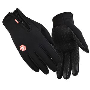 Fahrradhandschuhe Herren Damen Thermo Warm Winter Wasserdicht Touchscreen Handschuhe Skihandschuhe, Schwarz, L