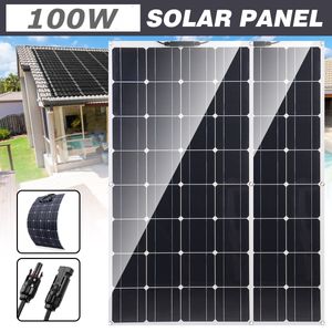 CAMTOA 100W 2tlg. Solarpanel Solarmodul Solarzelle Monokristallin Ladegerät 1050X540cm 18v Kfz Batterie für Wohnmobil Camping Gartenhaus