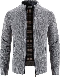 Mofut Strickjacken für Herren Cardigan Herren Pullover Strickjacke mit Reissverschluss Stehkragen Winter Hellgrau Mofut Strickjacken für Herren Cardigan Herren Pullover Strickjacke mit Reissverschluss Stehkragen Winter Hellgrau