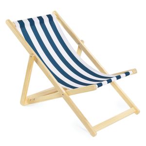 AQUASTIC Strandliege SUNLITO Marineblau, Ideal für Garten und Strand Einfacher Transport und Zusammenklappen Verstellbare Rückenlehne 101x57x71 cm