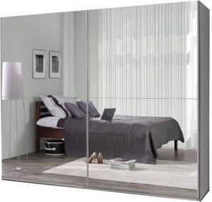 Sehr elegante und moderne Garderobe, 4 große Spiegel an den Fronten, sehr moderner Stil, Garderobe, die den Innenraum optisch vergrößert, Garderobe mit Schiebetüren, Schiebeschrank, Garderobe mit Spiegel, Schublade, Kleiderstange, großer Stauraum ideal für Schlafzimmer, Flure und andere Innenräume -  Maxi 28 (Weiß)