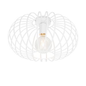 QAZQA - Design Design-Deckenleuchte I Deckenlampe I Lampe I Leuchte weiß 39 cm - Johanna I Wohnzimmer I Schlafzimmer - Stahl Rund - LED geeignet E27