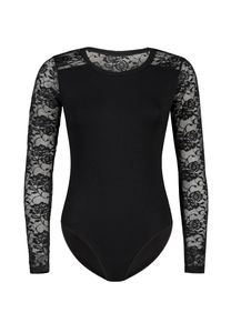 Teyli Damen-Bodysuit mit Spitze an den Ärmeln Darotte Female 2408 schwarz XXL