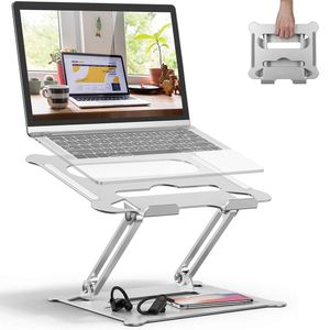 Verstellbarer Laptop-Ständer, verstellbarer Laptop-Ständer für Schreibtisch, tragbarer Laptop-Riser hält,Silver