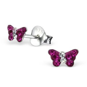 Kinder Ohrstecker Silber Ohrringe Schmetterling mit Zirkonia