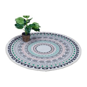 relaxdays Runder Teppich mit Mandala-Design