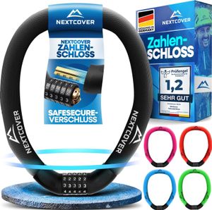 NEXTCOVER® Fahrradschloss mit Zahlencode - Das Original - [SAFESECURE] hohe Sicherheit I Schloss mit 5- stelliger Zahlencode, Zahlenschloss Fahrrad