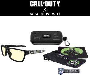 Herné a počítačové okuliare GUNNAR | model: Call of Duty Tactical Edition, farba šošoviek: Amber (blokuje 65 % modrého svetla a 100 % UV žiarenia) | okuliare proti modrému svetlu | patentované šošovky