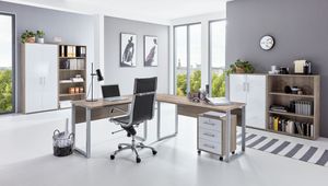 Büromöbel Arbeitszimmer komplett Set OFFICE EDITION (Set 1) in Eiche Sonoma / Weiß