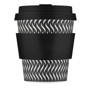 Ecoffee Cup Spin Foam PLA - Becher to Go 240 ml - Schwarz Silikon