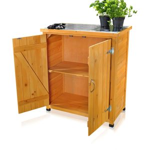 Mucola Geräteschrank Gerätehaus Gartenschuppen Schrank Schuppen Gartenschrank + 2 Türen Schrank Pflanztisch Terrassenschrank Mehrzweckschrank