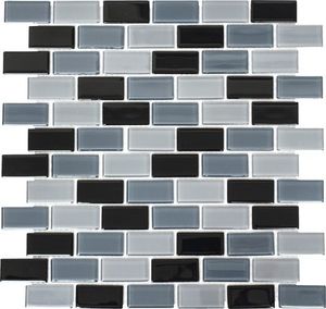 Glasmosaik CM B499 31x32,2 cm grau/schwarz