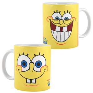 Spongebob Schwammkopf Tasse Kaffeetasse Becher Kaffeebecher aus Keramik Gelb 320 ml