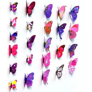 Motýle na stenu 12ks - Fialová KP613