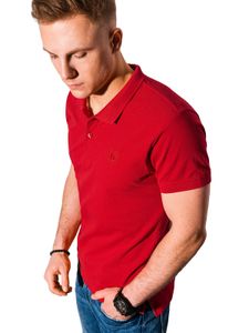 Ombre Herren Poloshirt T-shirt Polo Top Polohemd Kragen Kurzarm Einfarbig Casual Sportlisch Modish für Männer 100% Baumwolle 16 Farben S-XXL Rot XXL