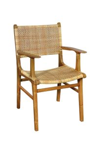 SIT Möbel Armlehnstuhl | Teak-Holz | mit Rattan-Geflecht | natur | B 59 x T 60 x H 84 cm | 02465-01 | Serie SIT&CHAIRS